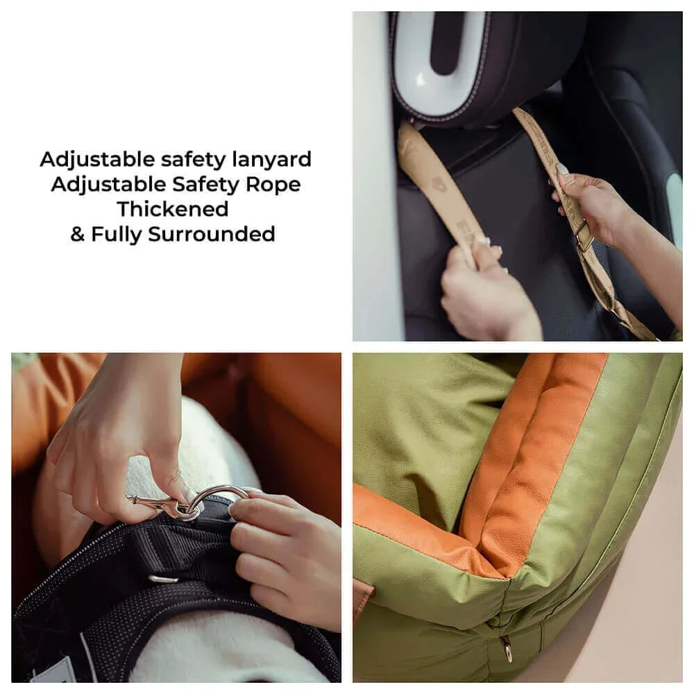 1 Portable Pet Car Seat with Stain and Scratch Protection, Easy to Clean Small to Medium Dog Travel Carrier, Pet Car Kennel